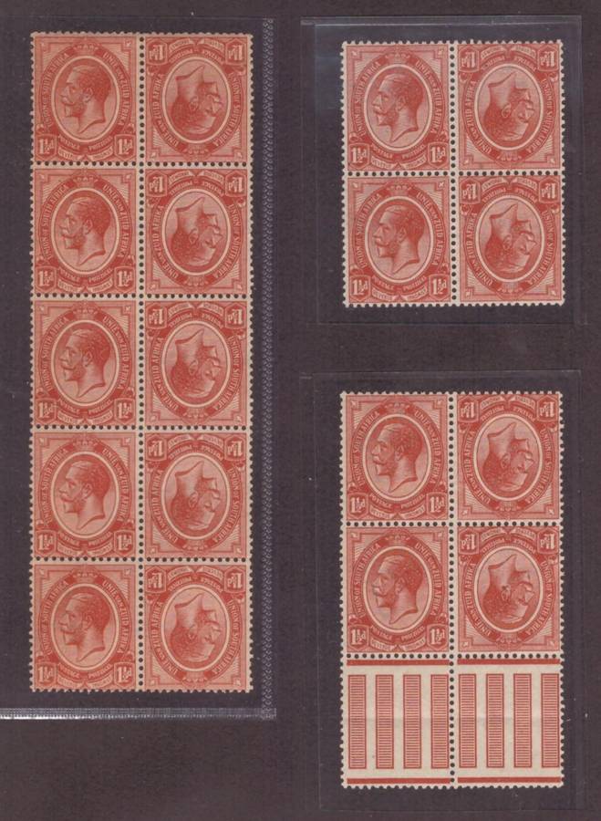 Union of South Africa, 1913, KGV, Various sets of 1 1/2d tete-beche, UMM