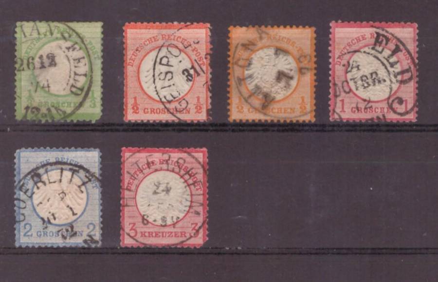 Germany, 1872, Type A, USED, no gum, Selection from SG1-11, CV Est £280/R6720
