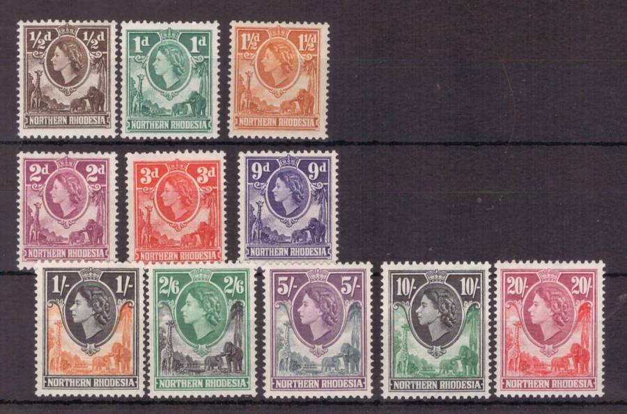 Northern Rhodesia, 1953, QEll, Selection from SACC61-74, 7 x MLH, 4 x UMM, see pics