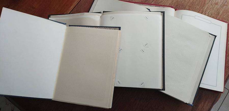 Albums x 4, USED, blank pages, 1 of albums has used pages, see pics