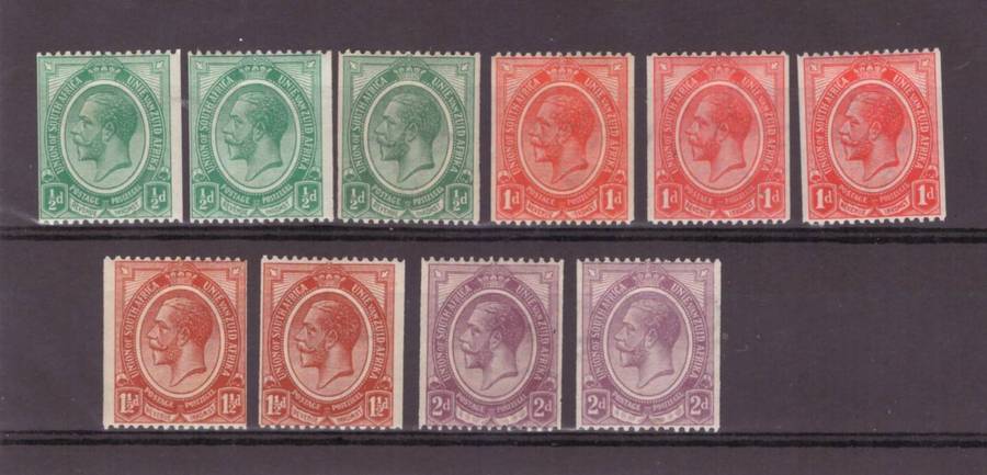 Union of South Africa, 1913, KGVl, Coil stamps, MLH, SACC 17-20, CV R1480