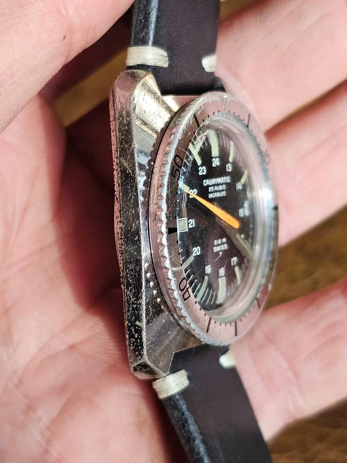 Rare Vintage Caunymatic Automatic 210 meter Skin Diver watch