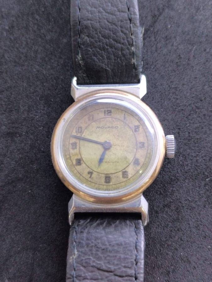 Rare 1930s Movado with solid Rose gold bezel.