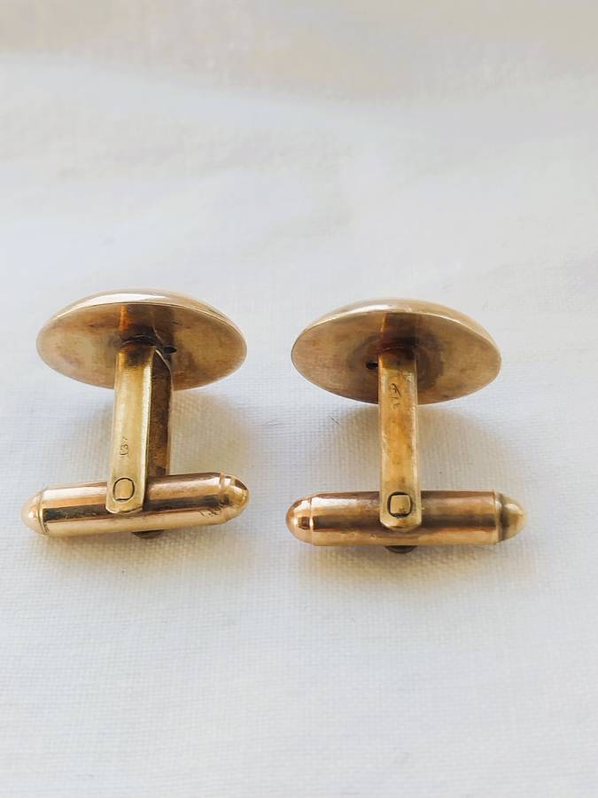 GENUINE 9CT GOLD CUSTOM-DESIGNED CUFFLINKS