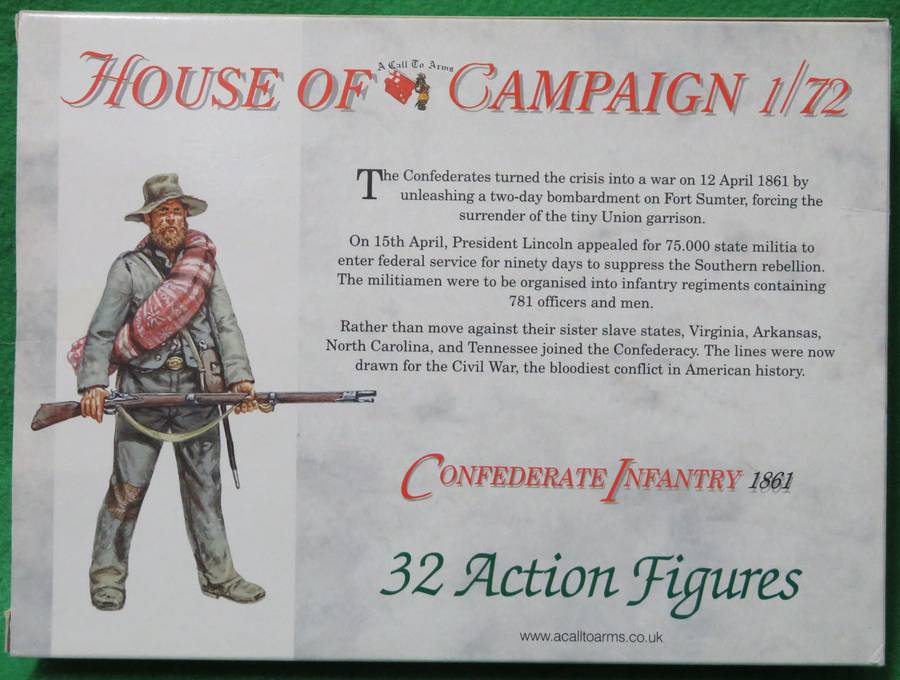 **A Call to Arms**Model kit**Confederate Infantry 1861 (32 Parts)**Vintage**Scale 1/72**