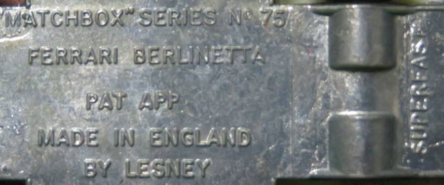 **Matchbox Lesney No.75**Ferrari Berlinetta**1970**Vintage**Near mint condition**