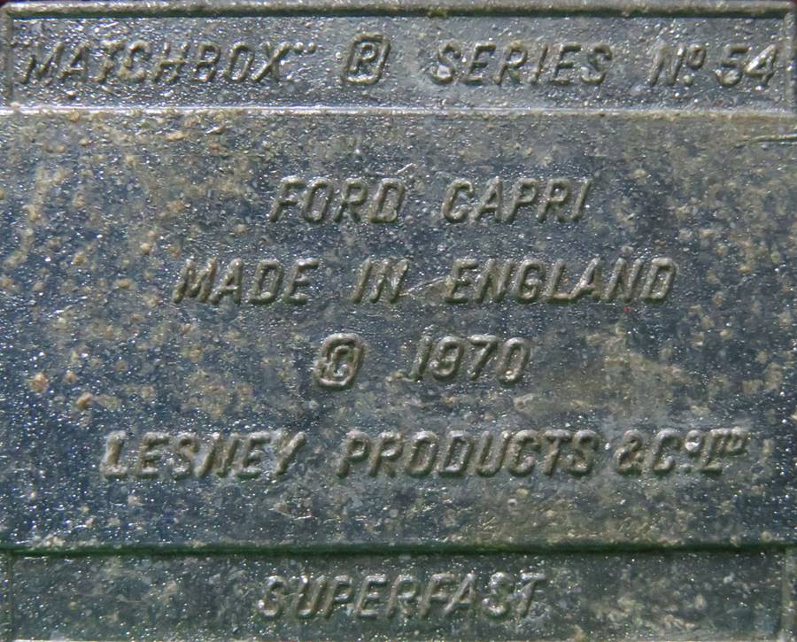 **Matchbox Lesney No.54**Ford Capri**1970**Vintage**Excellent condition for age**Bonnet opens**