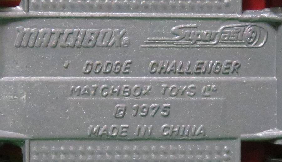 **Matchbox Superfast**Dodge Challenger**1975**Vintage**Matchbox Toys**China**