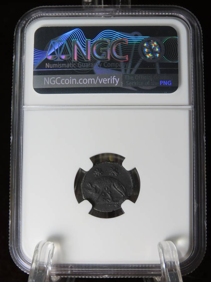 Constantinian, 330 - 340 AD, Wolf Nursing Romulus and Remus, NGC VF, Ancient Rome, Roman Coin