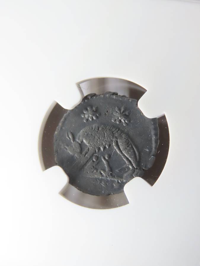 Constantinian, 330 - 340 AD, Wolf Nursing Romulus and Remus, NGC VF, Ancient Rome, Roman Coin
