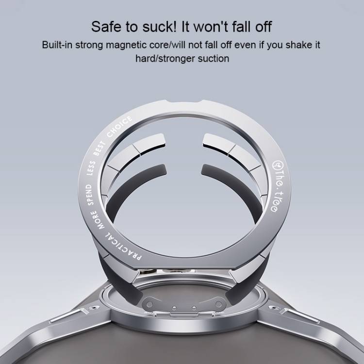 iPhone 13 / 14 / 15 Aluminum Frameless Case  360° Rotating Stand, Magnetic Ring, Shock-Safe Corners