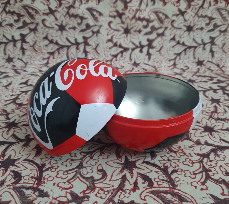 Coca Cola Memorabilia Bottle, Metal Soccor Ball & Metal Bottle