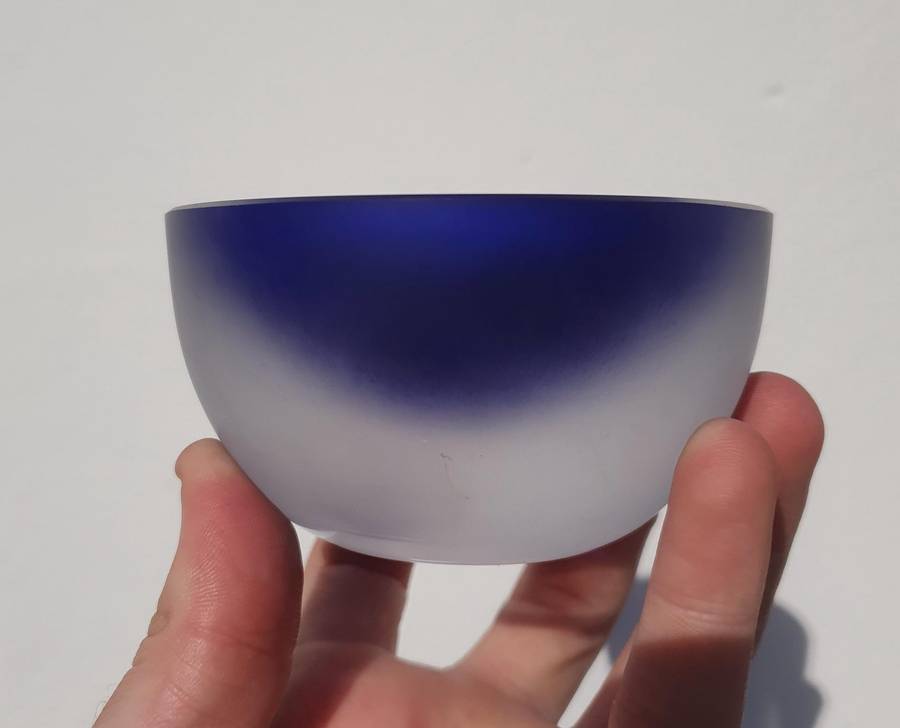 Vintage Murano Glass Styled Inner Blue with Frosted Clear Glass Rim