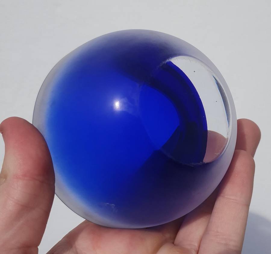 Vintage Murano Glass Styled Inner Blue with Frosted Clear Glass Rim