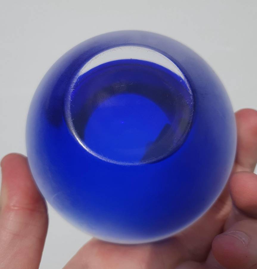 Vintage Murano Glass Styled Inner Blue with Frosted Clear Glass Rim