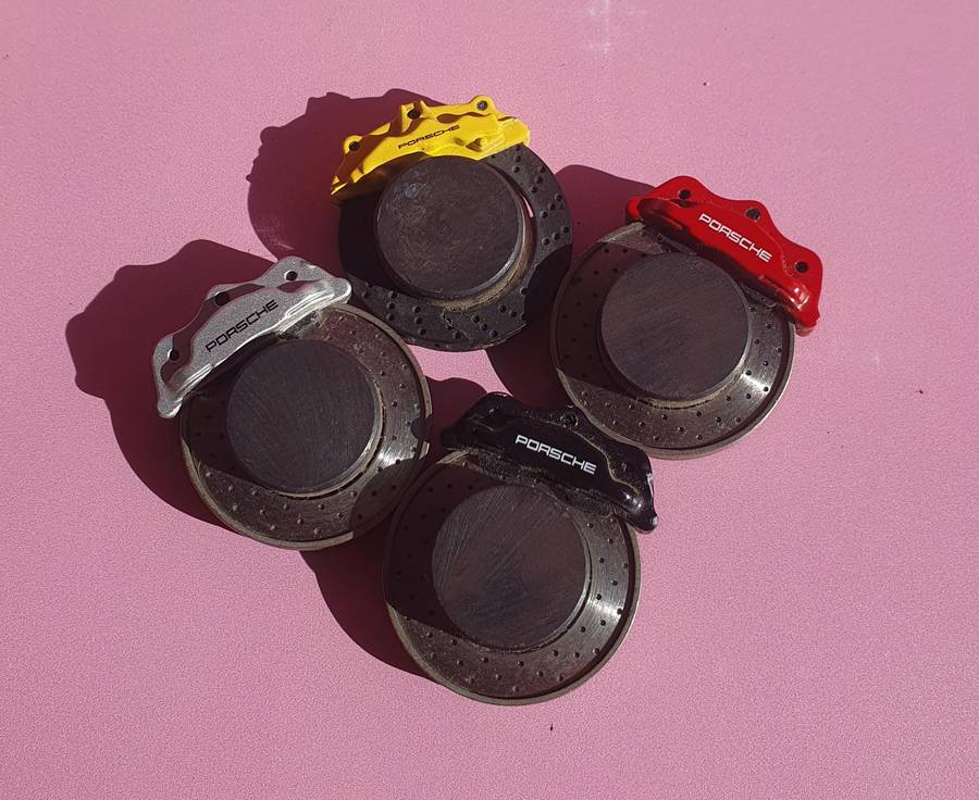 Porsche Brake Calipers Fridge Magnets 4x