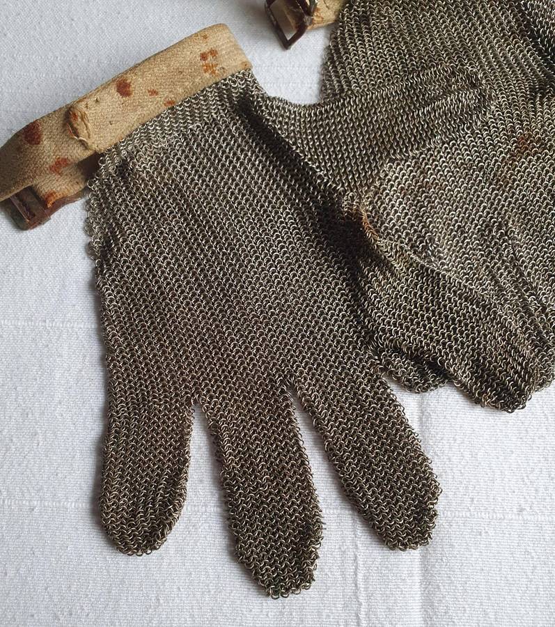Vintage Railway Metal Mesh Safety Gloves