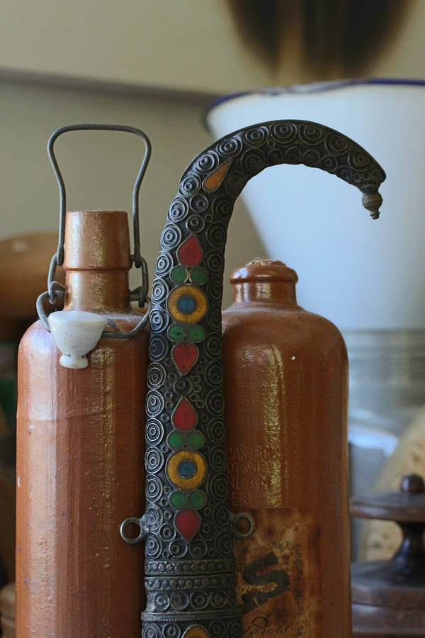 Vintage Jumbiya Arabic Dagger in Sheath with Camel Bone Handle