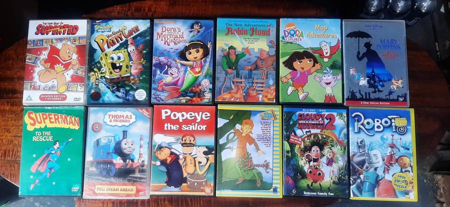 Selection of 24 children dvd's and marvels of all sorts. Look at pics.