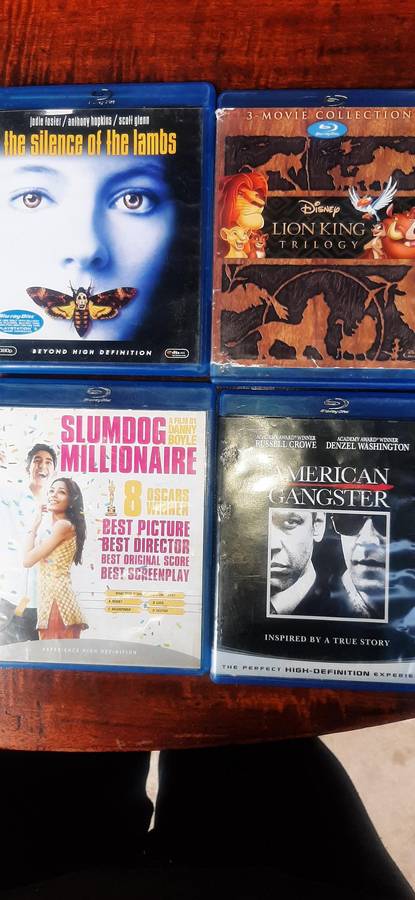 Selection of 13 blue ray dvd cd's various movies..Look at pics