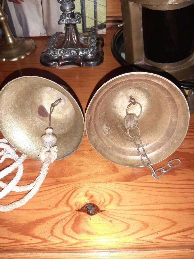 Vintage brass bells for bar or your desires.