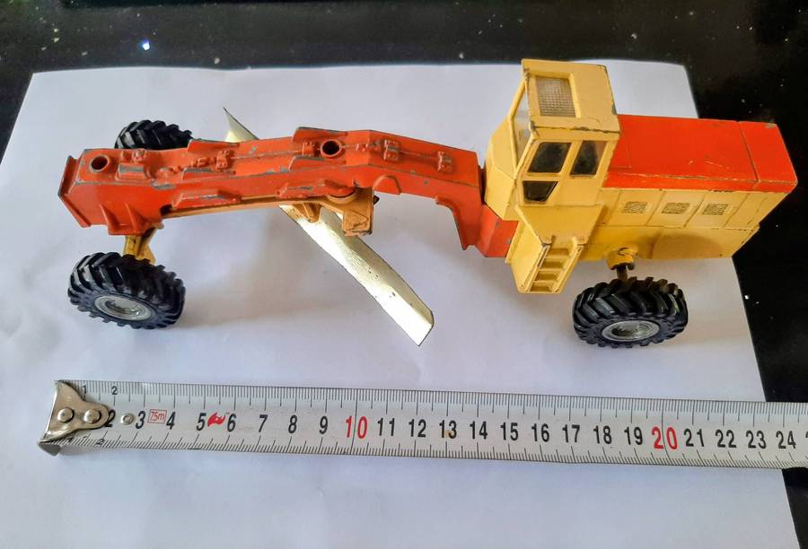 Vintage Dinky Toys No. 963 Road Grader.  This die-cast model was made in England.