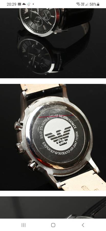 Emporio Armani AR-2447 Stainless Steel Watch with New Battery