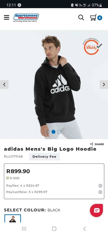 adidas Mens's Big Logo Hoodie