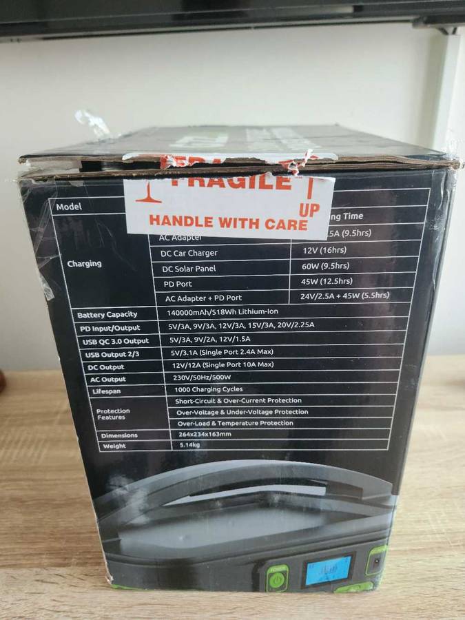 Gizzu 518wh Portable Power Station