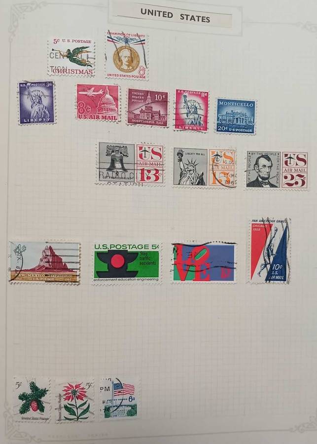 USA selection 1870 to 1950 on album pages