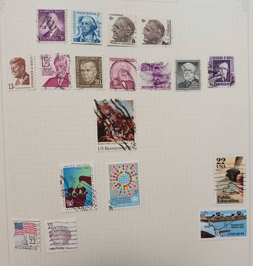 USA selection 1870 to 1950 on album pages