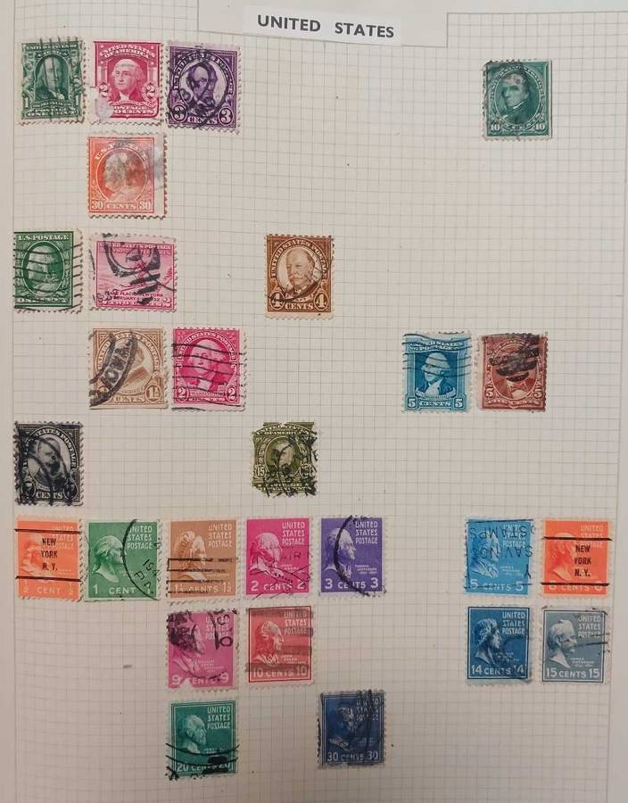 USA selection 1870 to 1950 on album pages