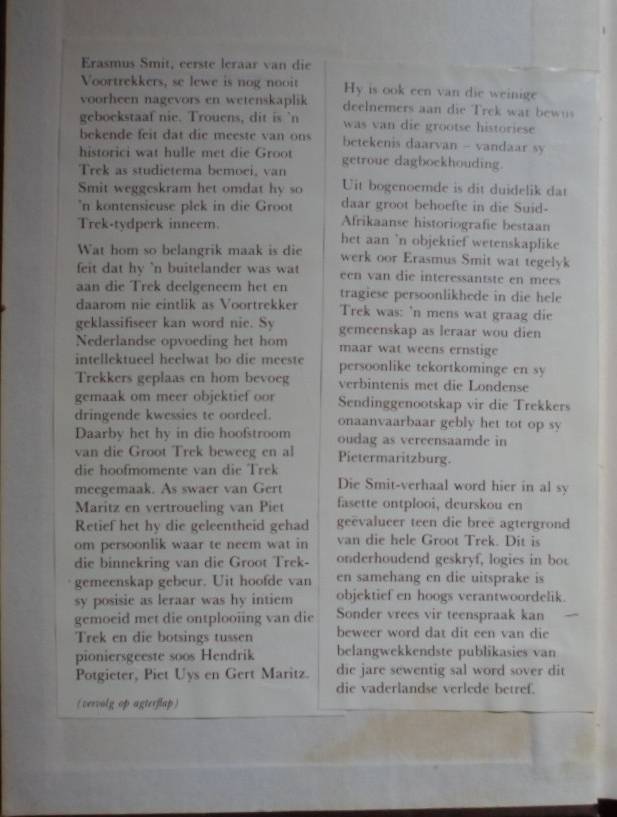 Die Lewe van Erasmus Smit - PS de Jongh.