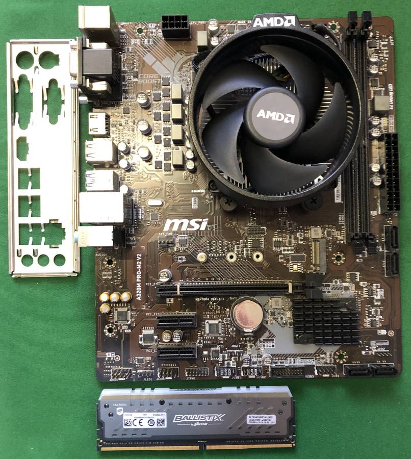 AMD Ryzen 3 3200g + MSI A320M PRO-M2 V2 + 8GB 3000MHz Ballistix RAM