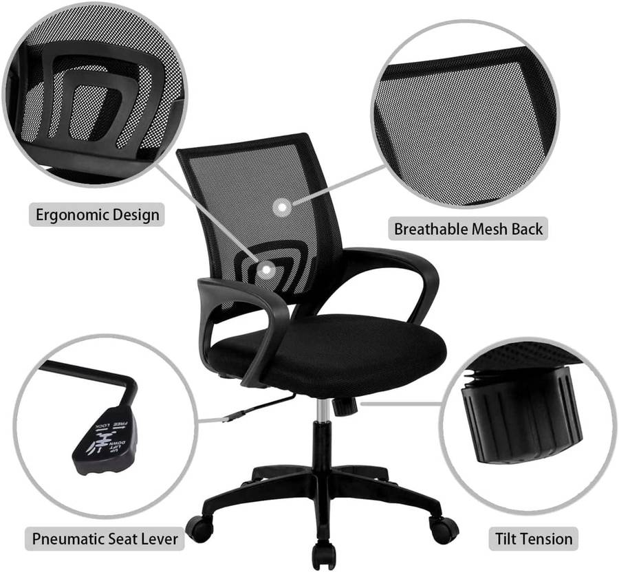 Office Chair Ergonomic Computer Chair Home Armchair Task Study Typist Chair