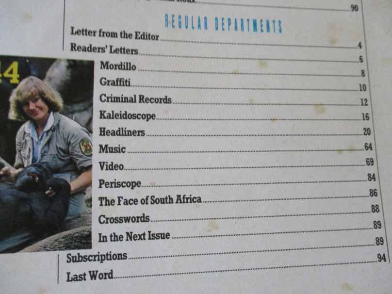 SCOPE MAGAZINE 31 JULY 1987 ( SIAN ADEY-JONES, ANNELINE KRIEL, WILD COAST SUN )