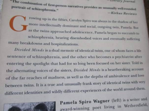DIVIDED MINDS - TWIN SISTERS AND THEIR JOURNEY THROUGH SCHIZOPHRENIA - PAMELA SPIRO WAGNER AND ...