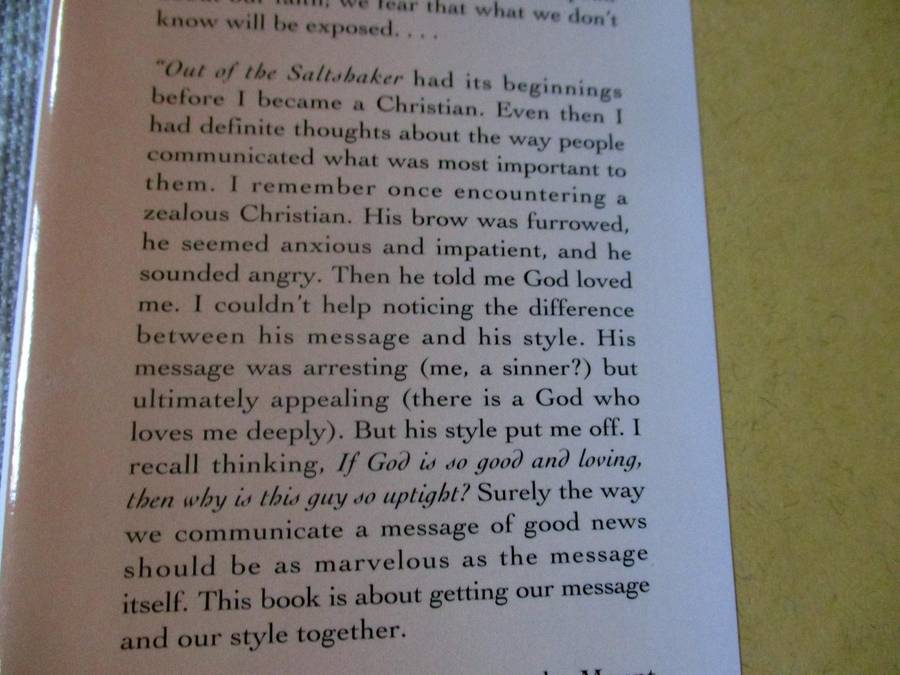 OUT OF THE SALT SHAKER & INTO THE WORLD - EVANGELISM AS A WAY OF LIFE - REBECCA MANLEY PIPPERT