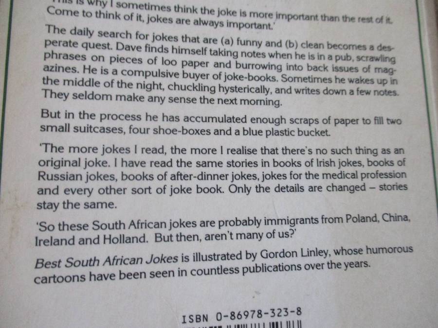BEST SOUTH AFRICAN JOKES - COMPILED BY DAVID BIGGS