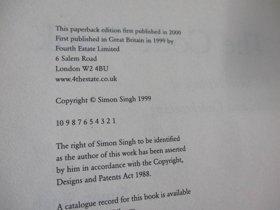 THE CODE BOOK - THE SECRET HISTORY OF CODES & CODE-BREAKING - SIMON SINGH