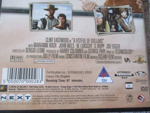 FISTFUL OF DOLLARS - CLINT EASTWOOD - WESTERN DVD