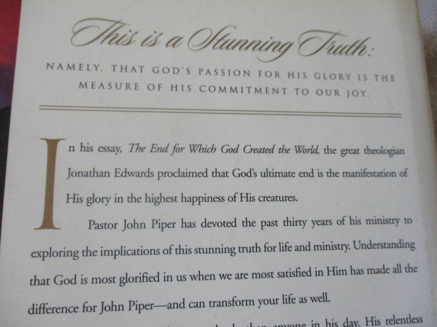 GOD'S PASSION FOR HIS GLORY - LIVING THE VISION OF JONATHAN EDWARDS - JOHN PIPER