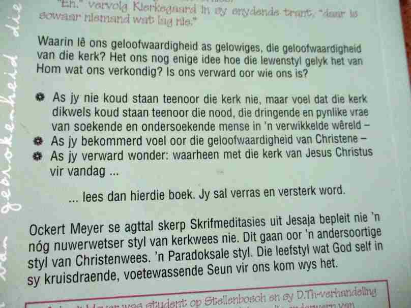DIE HEELHEID VAN GEBROKENHEID - N' NUWE STYL VAN KERK- EN CHRISTENWEES - OCKERT MEYER