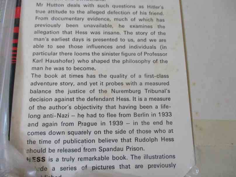 HESS - THE MAN AND HIS MISSION - J BERNARD HUTTON