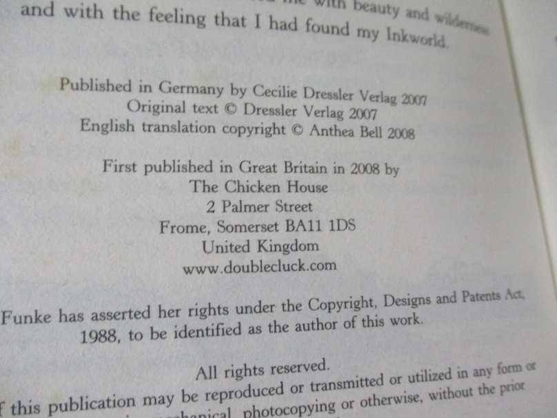 INKDEATH -  CORNELIA FUNKE - THE GREAT FINALE TO THE INKHEART TRILOGY