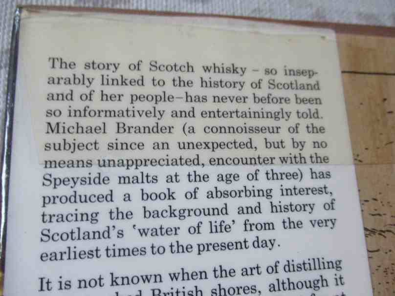 THE ORIGINAL SCOTCH - A HISTORY OF SCOTCH WHISKY FROM THE EARLIEST DAY - MICHAEL BRANDER ( hardcover