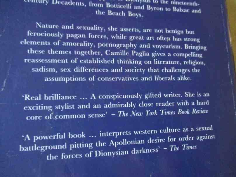 SEXUAL PERSONAE - ART AND DECADENCE FROM NEFERTITI TO EMILY DICKINSON - CAMILLE PAGLIA
