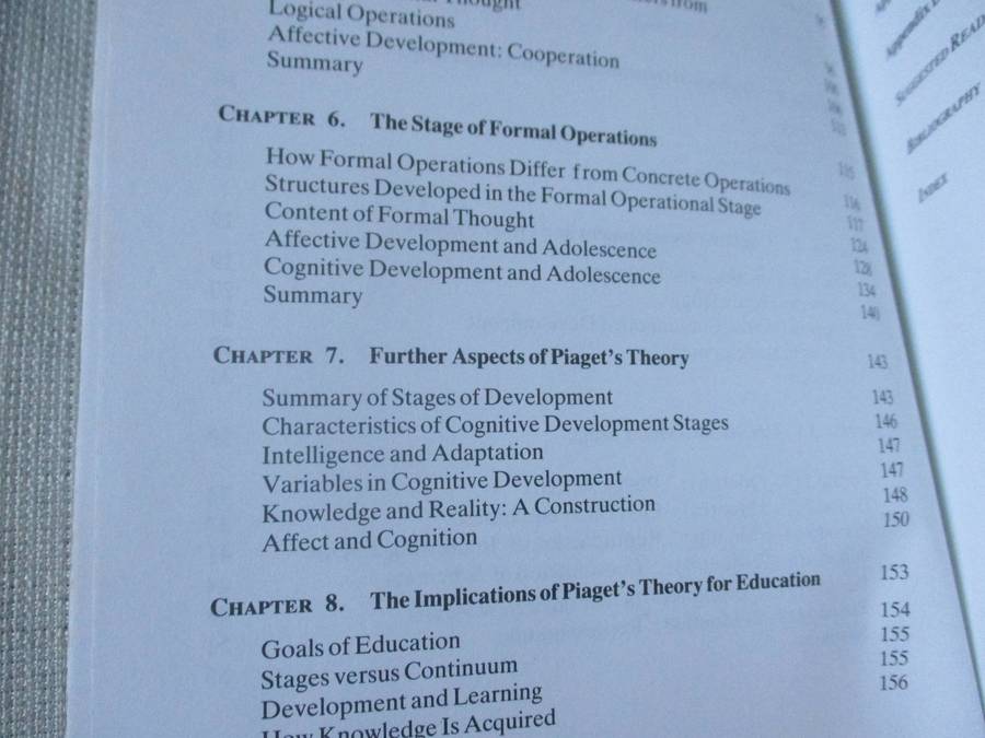 PLAGET'S THEORY OF COGNITIVE AND AFFECTIVE DEVELOPMENT - BARRY J WADSWORTH ( FOURTH EDITION )