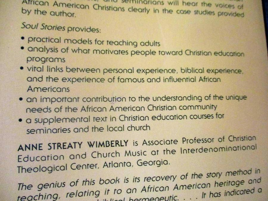 SOUL STORIES - AFRICAN AMERICAN CHRISTIAN EDUCATION - ANNE STREATY WIMBERLY