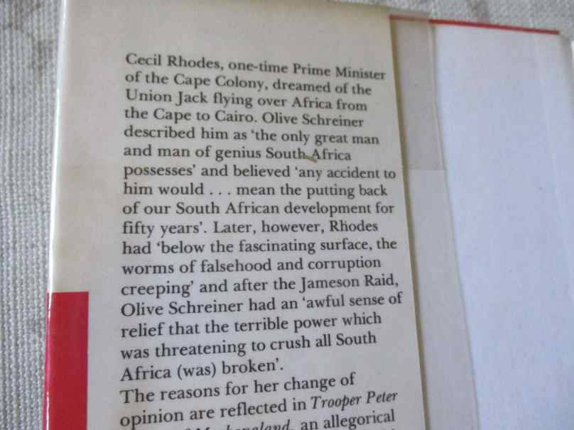 TROOPER PETER HALKET OF MASHONALAND - OLIVE SCHREINER